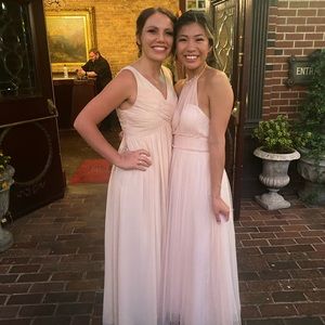 Revelry Zoe Chiffon Bridesmaids Dress in Blush